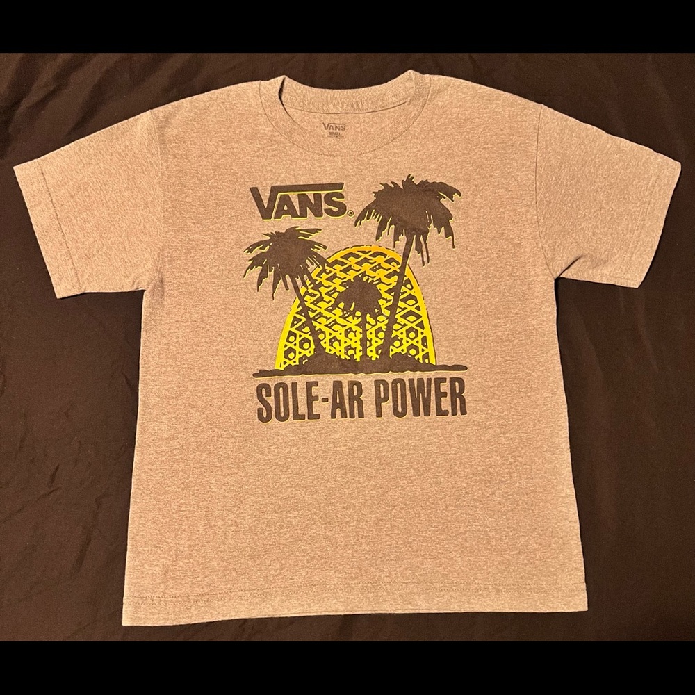 Kids size small grey vans sole-ar power t-shirt